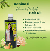 Adhivasi Kaveri 100% Natural Herbal Hair Oil For Regrowth & Long Hair (500ml)