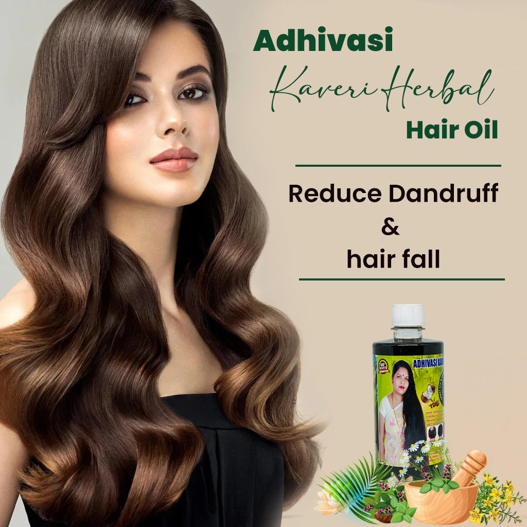 Adhivasi Kaveri 100% Natural Herbal Hair Oil For Regrowth & Long Hair (500ml)