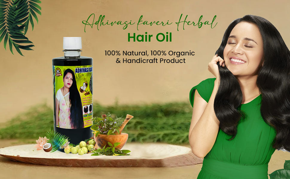 Adhivasi Kaveri 100% Natural Herbal Hair Oil For Regrowth & Long Hair (500ml)